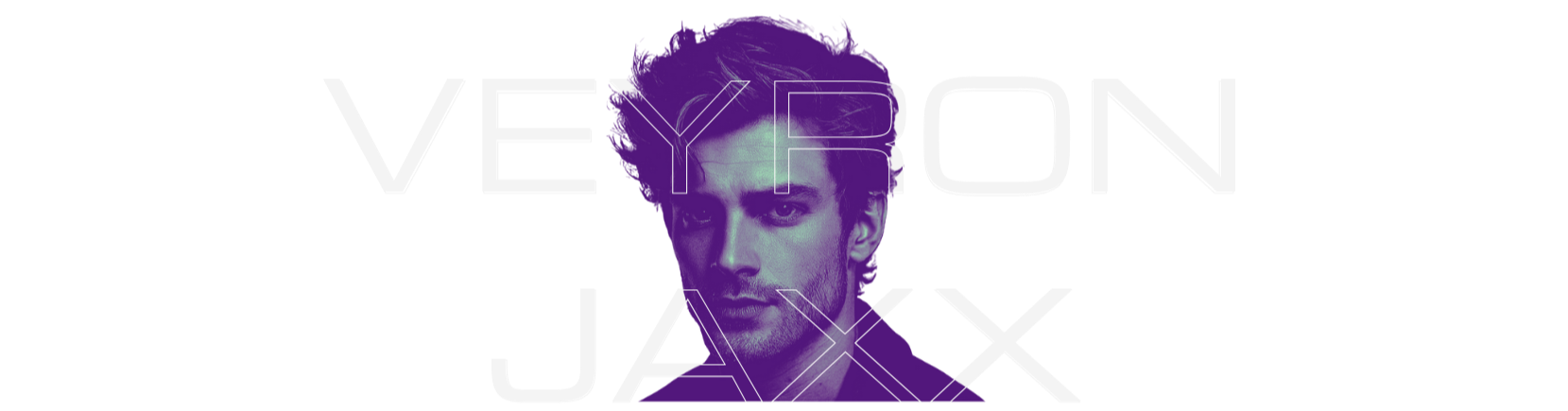 Veyron Jaxx Logo Logo of Veyron Jaxx with sepia toned face image overlayed